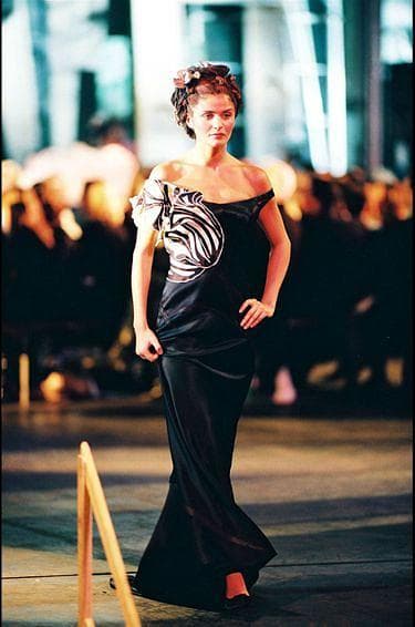 Helena Christensen Parrot Tulip dress